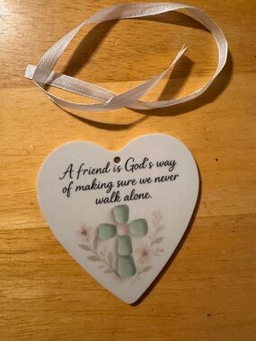 A Friend is Gods Way of Making Sure we Never Walk Alone Acrylic Heart Ornament